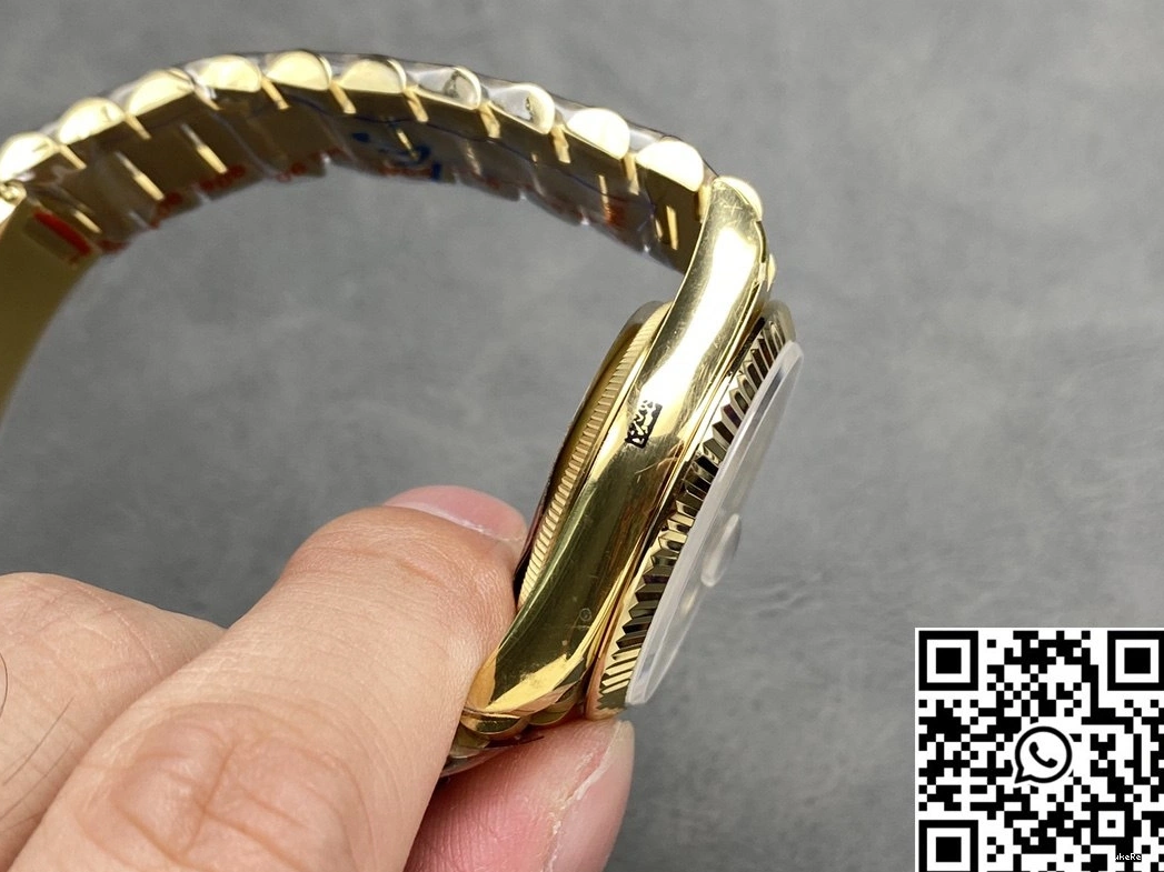 Date White Dial QF v5 Steel Tungsten Gold Day Rolex M128238-0113 Yellow Factory 36mm 0206